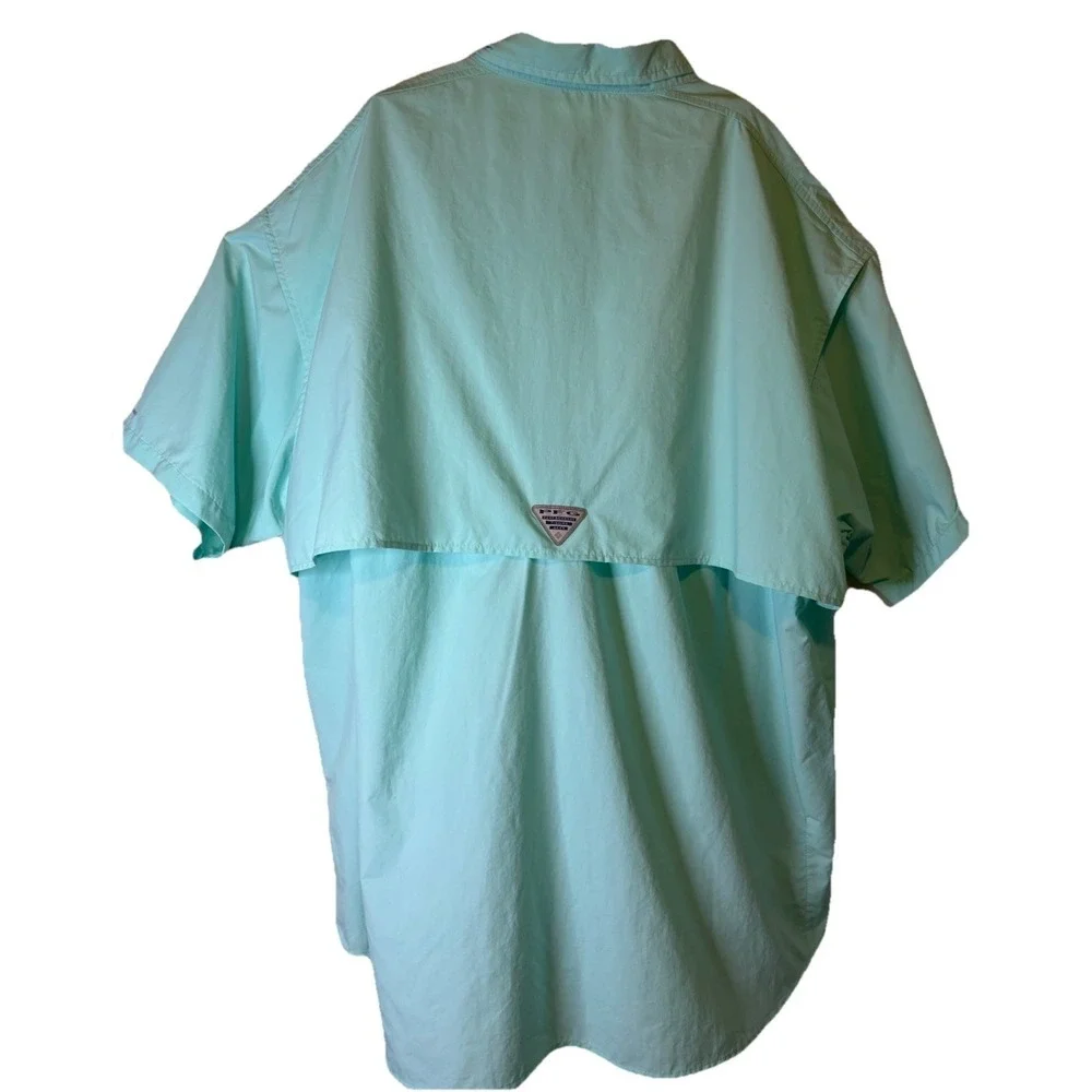 Columbia Bahama Shirt Mens 3X Light Blue PFG Omni Shade Vented‎ Short Sleeve